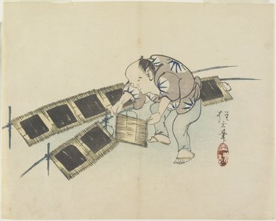 (Drying Laver), c. 1830 by Hogyoku